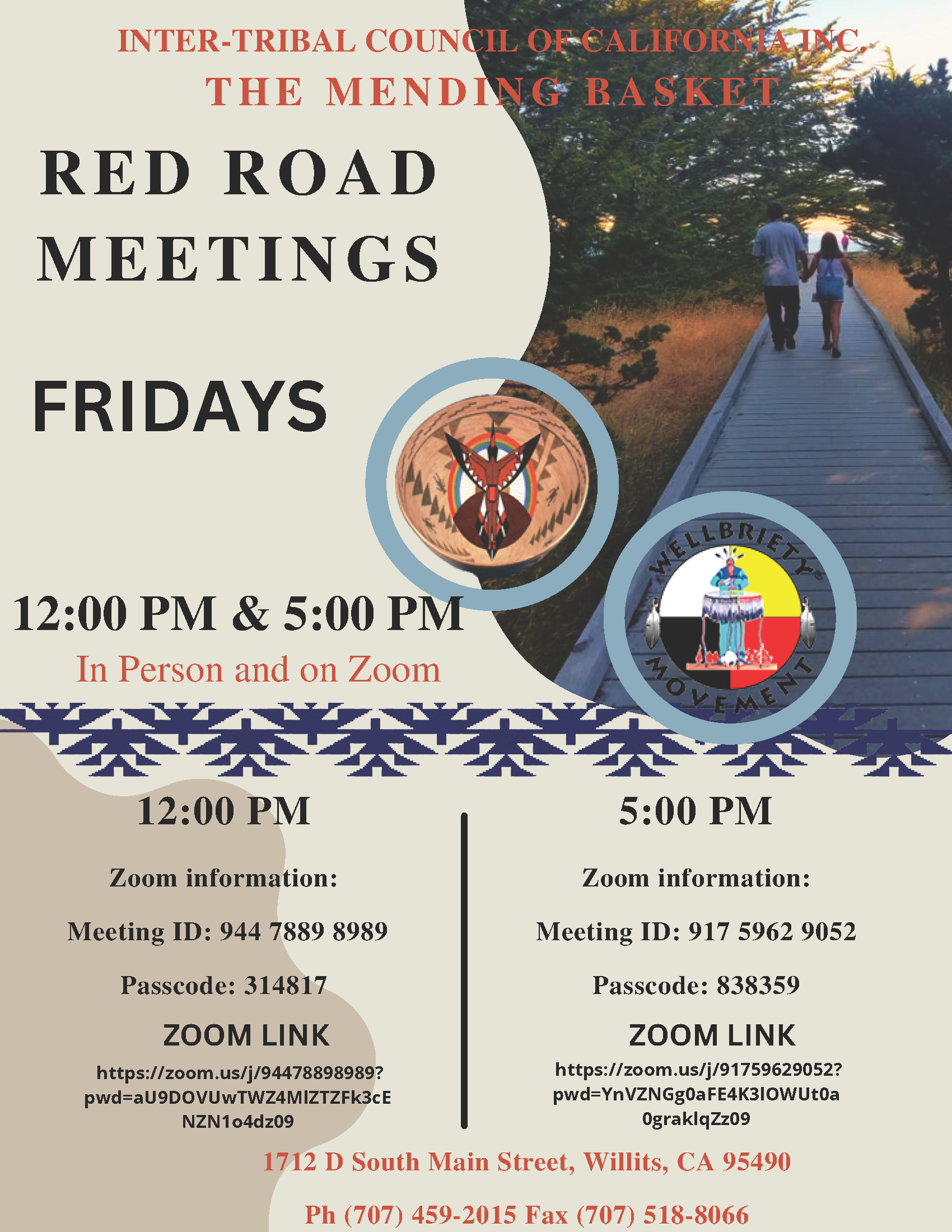 12-2024 Inter-Tribal Council of California Inc. The Mending Basket Red Road Meetings Mothers of Tradition